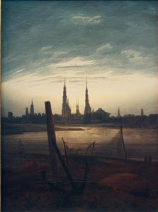 Město při východu měsíce od Caspar David Friedrich